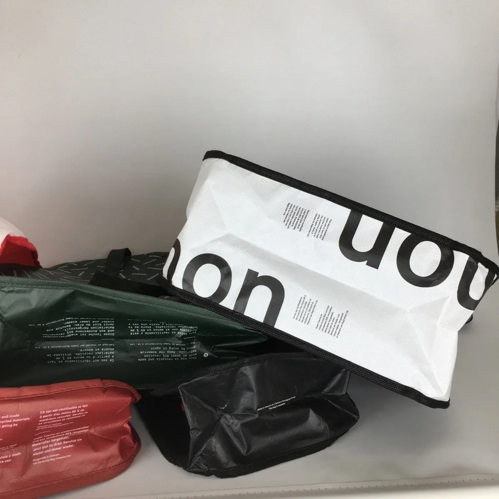 Lululemon Reusable Shopping Tote Bags Bundle of 5, 3 Large 2 Small Athletic